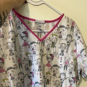 7 scrub tops 5 small 2 medium. No longer needed